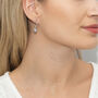 Dainty Rhodium Gemstone Hoop Earrings, thumbnail 4 of 10