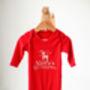 Little Pudding Embroidered Personalised Christmas Babygro Sleepsuit, thumbnail 5 of 7