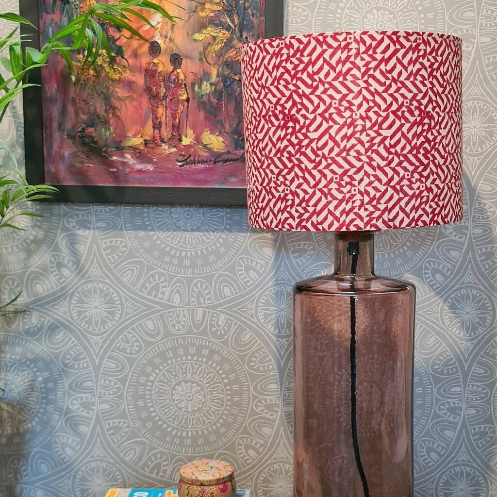 Phoenix Vintage Silk Sari Drum Lampshade By Juniper & Spice