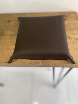 Personalised Dark Brown Square Leather Accessories Tray, 6 of 12