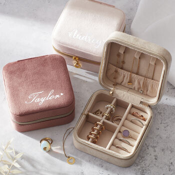 Personalised Velvet Jewelry Box, Mothers Day Gift, Bridesmaid Gift, Gift For Bridal Party, Gift For Her, Birthday Gift Women, Christmas Gift, 5 of 9