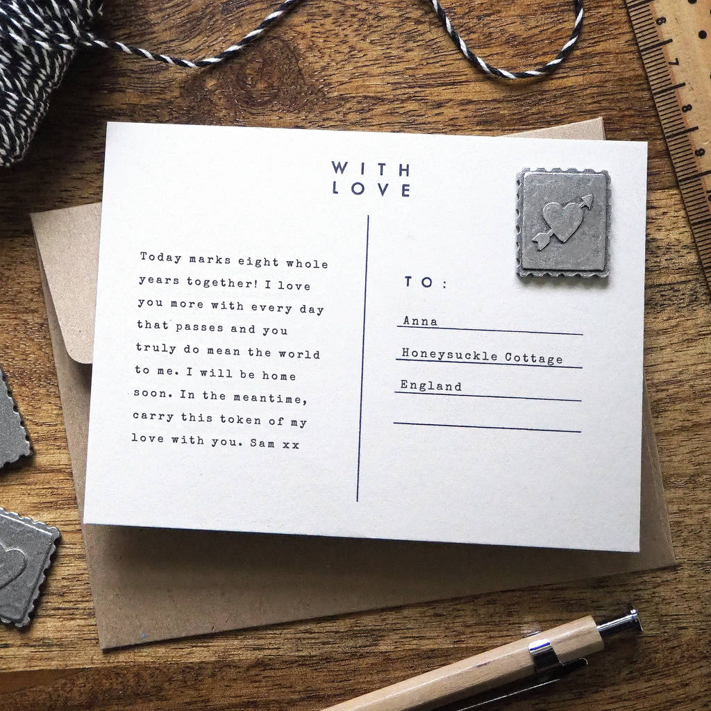 Personalised 'With Love' Keepsake Postcard By Kutuu