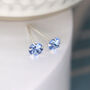 Extra Tiny Blue Cz Earrings In Sterling Silver, thumbnail 3 of 10
