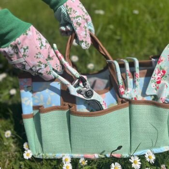 Personalised Garden Tool Bag With Rose Print, 5 of 5