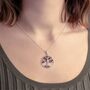 Personalised Oxidised Sterling Silver Baltic Amber Tree Of Life Necklace, thumbnail 2 of 10