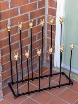 Brass Bee Welly Boot Stand Brass Hares, 3 of 7