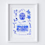 Scenes Of Granada, Spain Blue Tile Inspired Travel Print, thumbnail 11 of 12