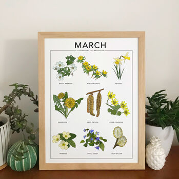 Birthday Month Print, Plant And Wildflower Wall Art, 8 of 11