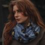 Denim Blue Leopard Faux Fur Viscose Snood, thumbnail 1 of 2