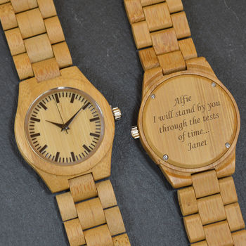 Personalised Gents Bamboo Wrist Watch, 3 of 4