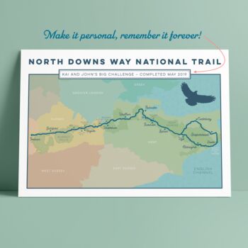 Personalised North Downs Way Map Print, 6 of 10
