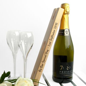 Personalised Welsh Ash Wooden Champagne Holder, 2 of 8