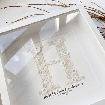 Personalised New Baby Gift | Initial Nursery Frame, 6 of 7