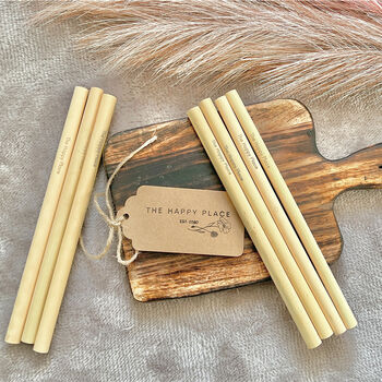 Five Natural Bamboo Reusable Drinking Straws Eco, 6 of 7