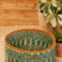 Round Stripe Seagrass Basket, thumbnail 3 of 6