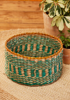 Round Stripe Seagrass Basket, 3 of 6