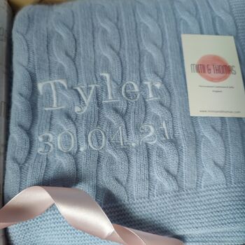 Personalised Pure Cashmere Baby Blanket Gift Boxed, 12 of 12
