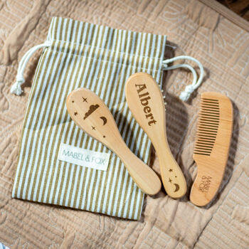 Personalised Wooden Brush Set Starry Night, 3 of 7