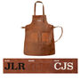 Personalised Double Pocket Full Grain Leather Apron, thumbnail 3 of 8