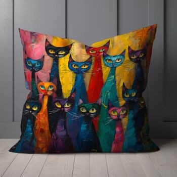 Council Of Whiskers Hand Made Poly Linen Cushions, 4 of 7