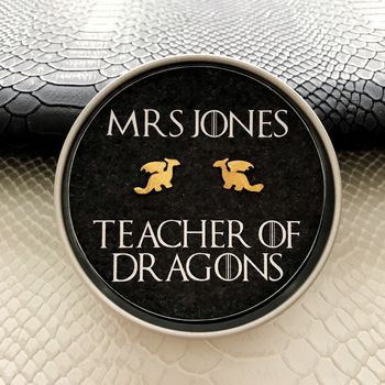 Personalised Teacher Of Dragon Studs Teacher Gift, 2 of 7