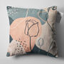 Cushion Cover With Pink And Blue Grey Abstract Rose, thumbnail 5 of 7