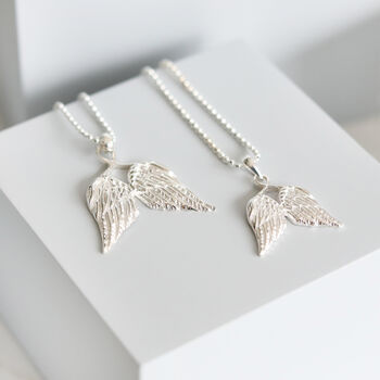 Mother And Daughter Angel Wings Necklace Set, 3 of 5