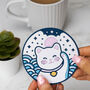 Thinking Of You Gift Card With Lucky Cat Pvc Coaster, thumbnail 2 of 4