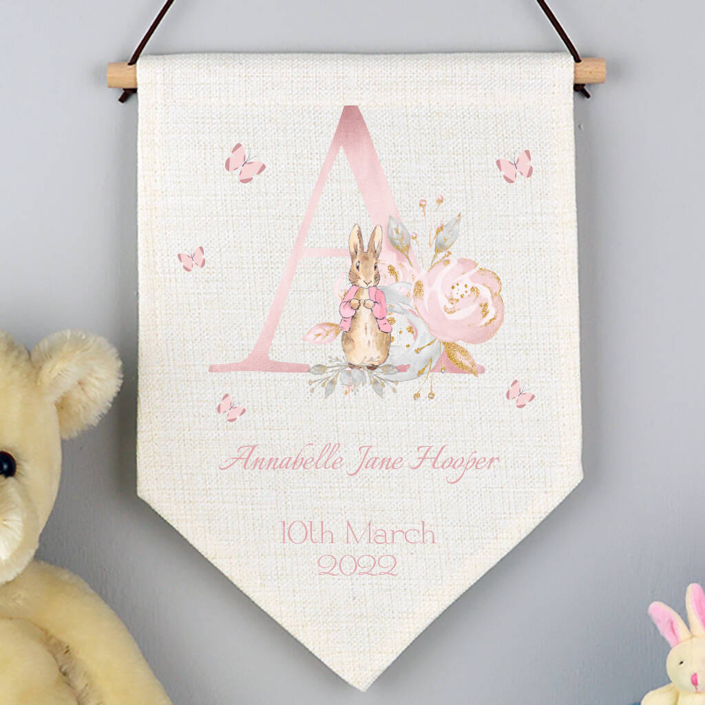 Personalised New Baby Initial Wall Hanging By Andrea Fays