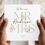 Classy Mr And Mrs Wedding Card, On Your Wedding Day Floral Card, Beige, thumbnail 1 of 2