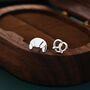 Sterling Silver Mismatched Croissant And Pretzel Heart Knot Earrings, thumbnail 1 of 10