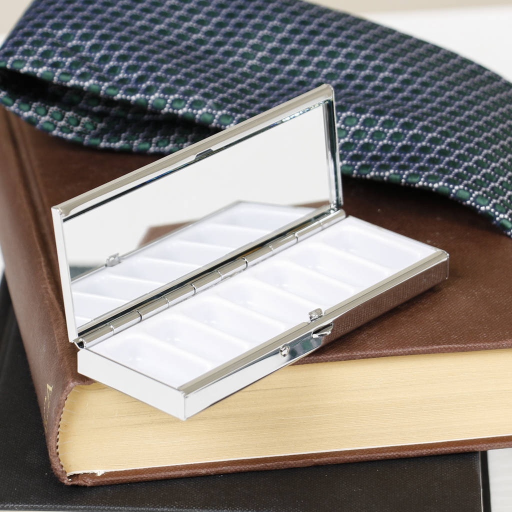 personalised large mirrored seven day pill box by dibor