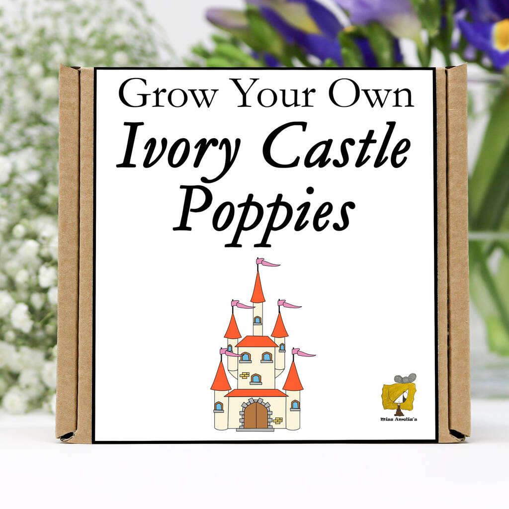 Gardening Gift. Grow Your Own Ivory Castle Poppies Kit, 1 of 6