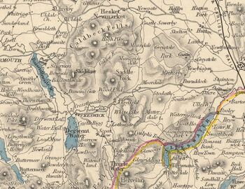 Personalised 1851 Old Map Of Lake District, Cumbria, 2 of 2