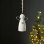 Porcelain Angel With Heart Hanging Christmas Decoration, thumbnail 1 of 2