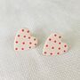 Ceramic / Silver Plated Pink Heart Stud Earrings, thumbnail 5 of 7