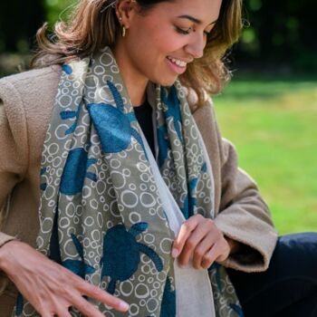 Turtle Print Scarf In Personalised Gift Box, 2 of 4