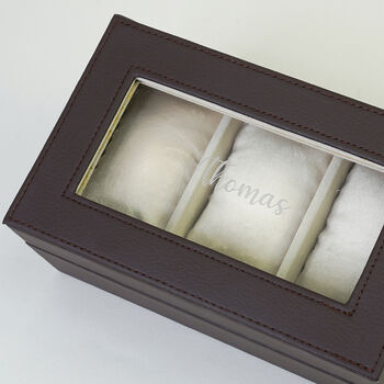 Personalised Script Name Three Piece Watch Box, 3 of 4