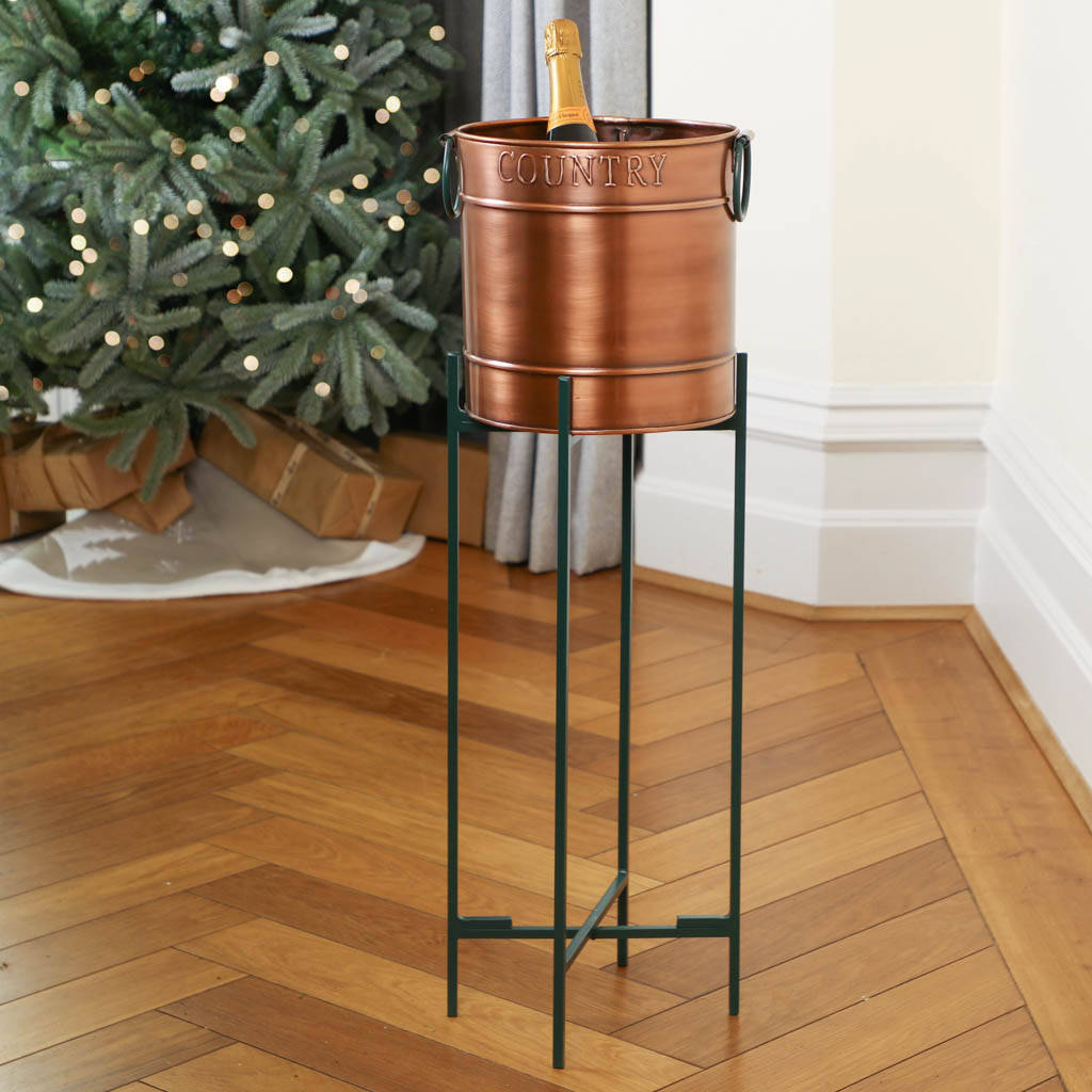 Burnished Copper Free Standing Ice Bucket By Dibor