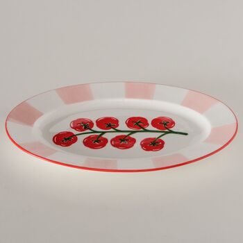 Zesty Soleil Tomato Ceramic Oval Serving Platter, 3 of 4