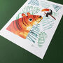 Tiger And Toucan A4 Recycled Art Print, thumbnail 4 of 4