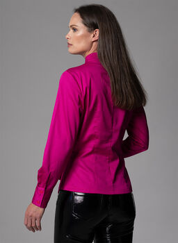 Barbara Fuchsia Evening Blouse With Bow And Rosette, 3 of 4