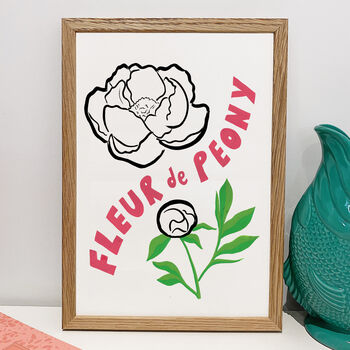 'Fleur De Peony' Hand Painted Floral Print, 5 of 5