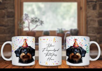 Personalised Wirehaired Dachshund Birthday Congratulations Party Mug, 2 of 2