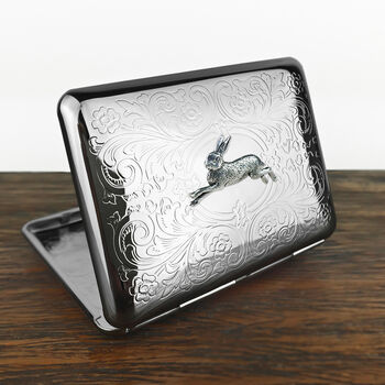 Wild Fox Cigarette Case Or Silver Card Case By Wild Life Designs