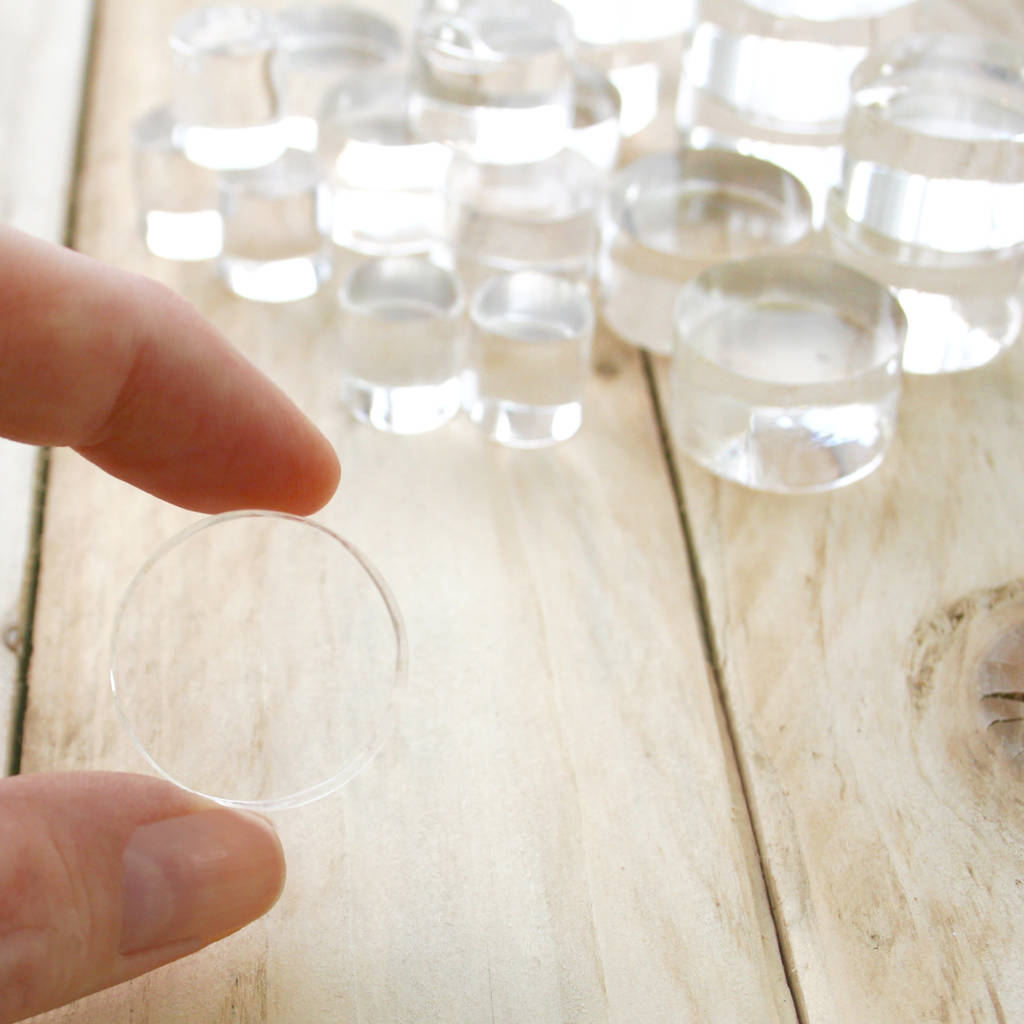 clear acrylic stamp blocks, round clear stamp accessory by little stamp
