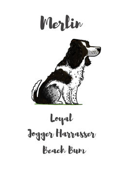 Springer Spaniel Personalised Dog Name Gift Print, 2 of 4