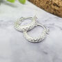 Sterling Silver Basket Weave Hinged Hoops, thumbnail 1 of 3
