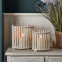Bamboo Fence Garden Lantern With Tru Glow® Candle, thumbnail 3 of 3