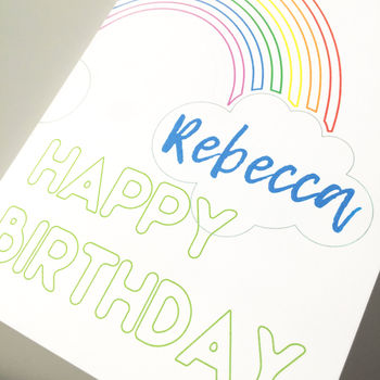 Personalised Rainbow Happy Birthday Card, 2 of 5